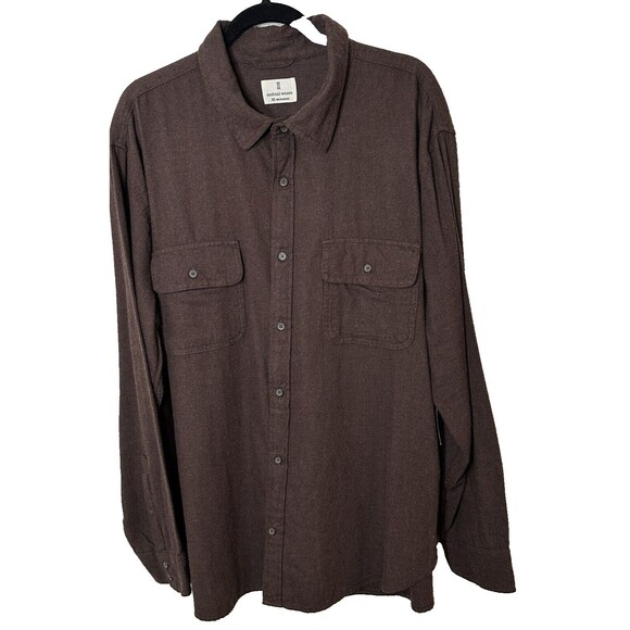 Mutual Weave Shirt Men’s Size XXL Brown Cotton Casual Button-Down Long Sleeve - Picture 1 of 13
